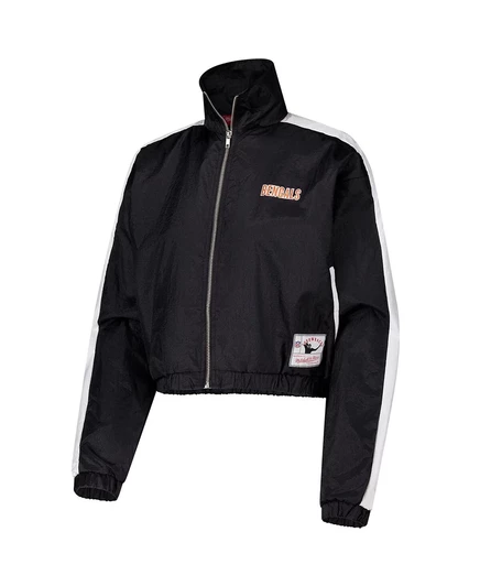 Женская черная укороченная куртка Cincinnati Bengals из нейлона Mitchell & Ness на молнии black