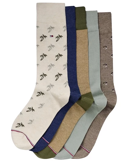 Мужские модельные носки Tommy Hilfiger Soft Stretch Crew, 5 упаковок, мульти