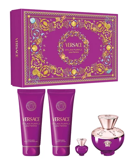 Versace, 4 шт. Подарочный набор спреев для парфюмерной воды Dylan Purple без цвета