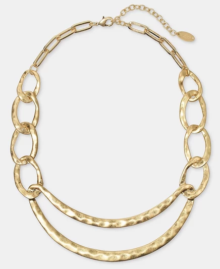 Эффектное колье Style & Co с чеканным звеном, удлинитель 16 дюймов + 3 дюйма, Эксклюзивное золото Macy's