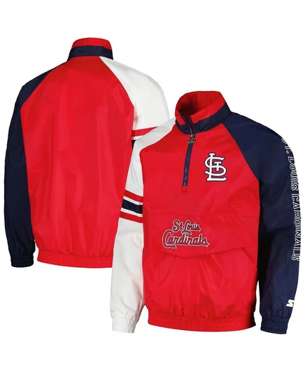Мужская красная/темно-синяя куртка-реглан St. Louis Cardinals Elite на молнии red, navy