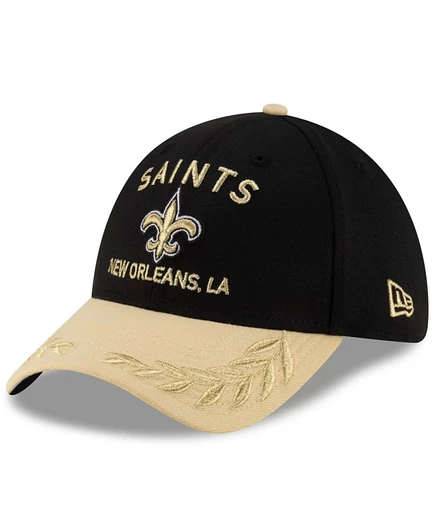 Мужская кепка New Era 39THIRTY Saints, черно-золотая