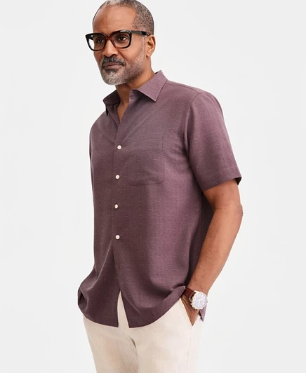  Мужская рубашка с фактурой, созданная для Macy's  purple