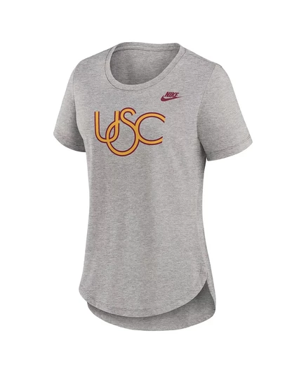 Женская трехслойная футболка Nike Heather Gray USC Trojans Legacy от Nike heather gray