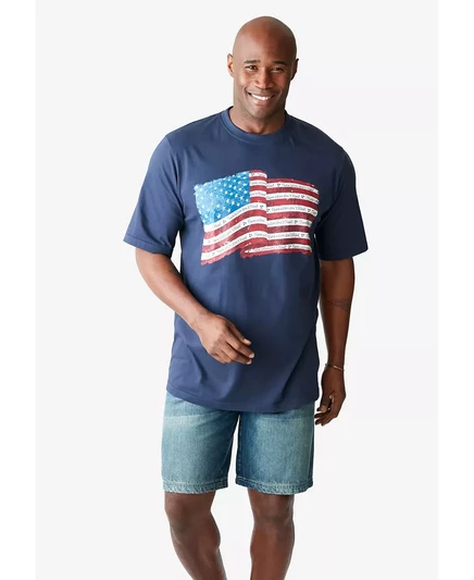  мужская футболка от KingSize Big & Tall Americana Screen от KingSize eagle flag