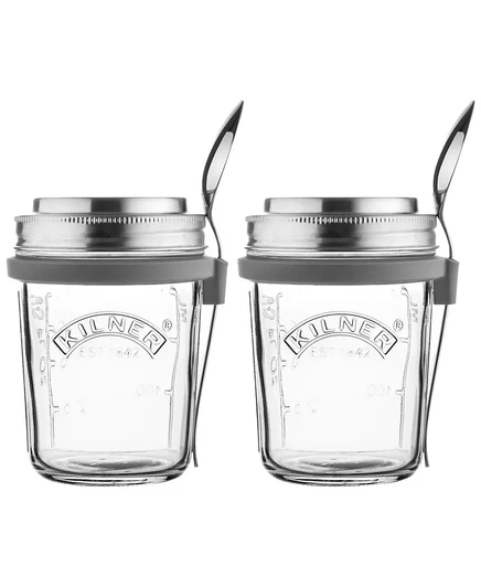 Набор для завтрака Kilner, 2 банки 350 мл, коричневый