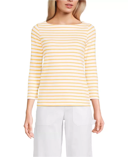  Женский топ из джерси Mariner с вырезом лодочкой ivory/mango breton stripes