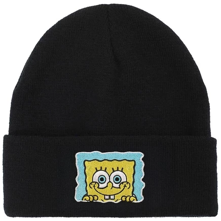 Мужская шапка SpongeBob с вышивкой, акрил, черная