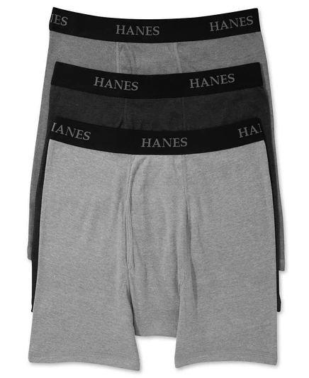 Мужские боксер-брифы Hanes 3 шт., черные
