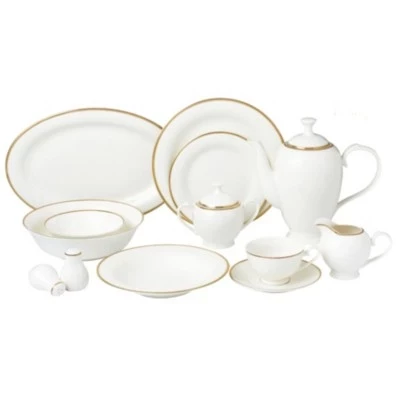 Сервиз Lorren Home Trends Daisy 57 пр., на 8 персон, с золотой отделкой