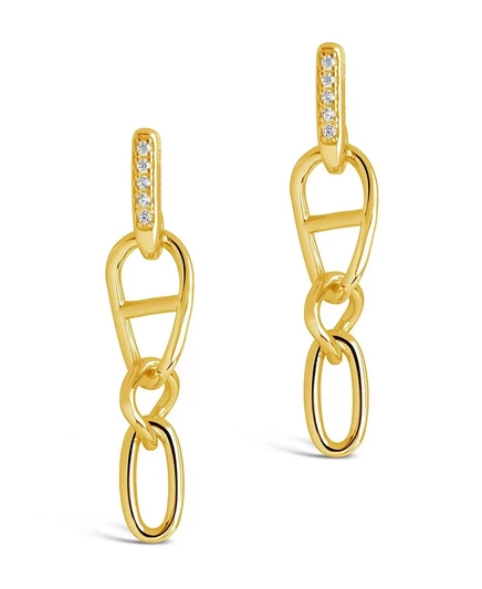 Женские серьги-гвоздики Sterling Forever в стиле Чикаго на крючках gold-tone