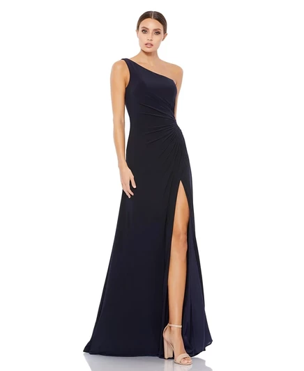 Женское платье Mac Duggal Ieena на одно плечо, синее