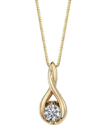 Подвеска Sirena Diamond, 0,1 карата, желтое золото
