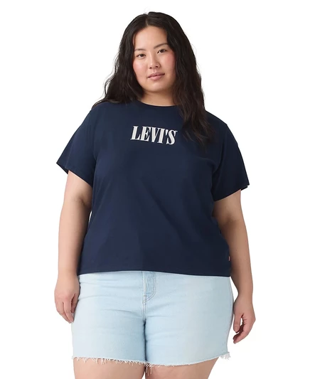 Женская футболка Levi's с логотипом, темно-синяя