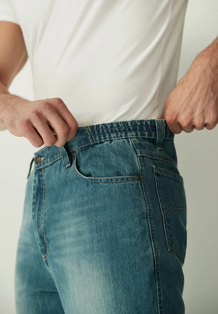Джинсы Liberty Blues Big & Tall от KingSize свободного кроя на резинке с 5 карманами по бокам indigo