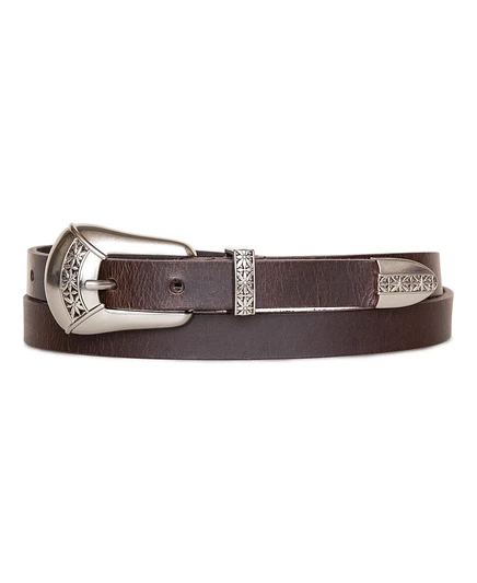 Кожаный брючный ремень Lucky Brand Women's Western Hardware коричневого цвета