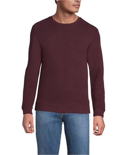 Мужская толстовка Serious Sweats Crew с длинным рукавом от Lands' End для мужчин lush burgundy
