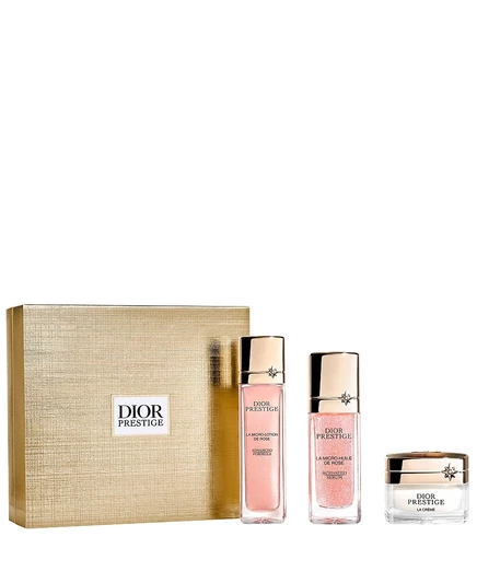 DIOR, 3 шт. Подарочный набор для ритуального ухода за кожей Prestige с исключительными микроэлементами и восстанавливающими свойствами, без цвета
