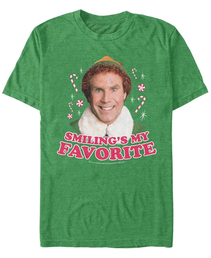 Мужская футболка Elf Buddy Smiles с коротким рукавом kelly heather