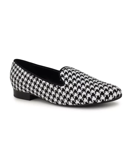  Женские мокасины Renold с круглым носком black/white houndstooth