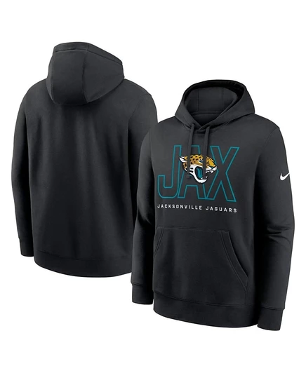Мужская флисовая толстовка-пуловер Nike с капюшоном Jacksonville Jaguars Busted Play Club черного цвета