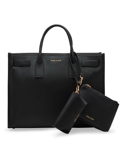 Сумка-тоут Anne Klein Work Bridge на кнопках из 3 частей black