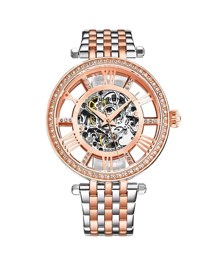 Женские часы Stuhrling 3944, скелетон 38 мм, серебристые