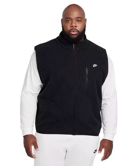  Мужская утепленная флисовая жилетка на молнии спереди от Sportswear Club black/whit