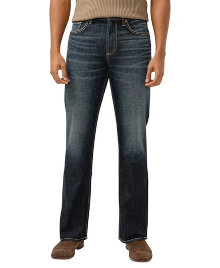 Мужские джинсы Silver Jeans Co Zac прямые, синие