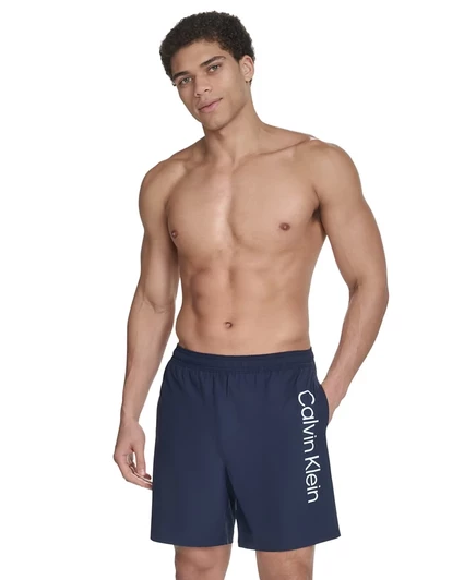 Мужские купальные шорты Calvin Klein 7″ с компрессией, синие
