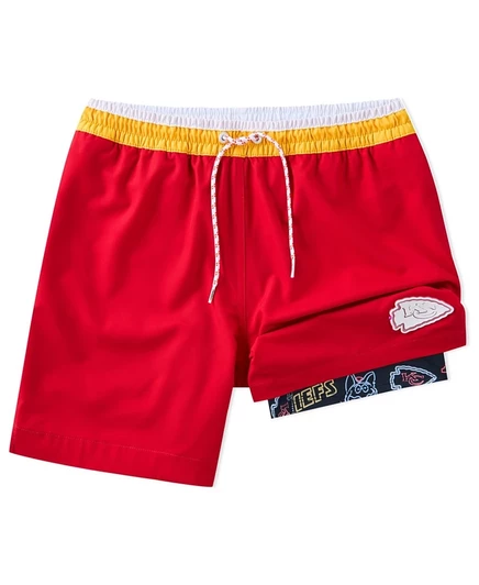 Мужские плавки Chubbies красного цвета на подкладке red