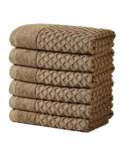Набор полотенец Linery & Co Waffle, 33×33 см, 6 шт., коричневые