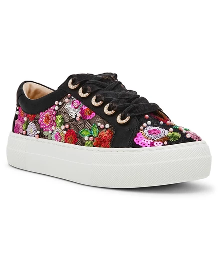 Женские кеды Betsey Johnson Bonny с цветочной вышивкой, черные