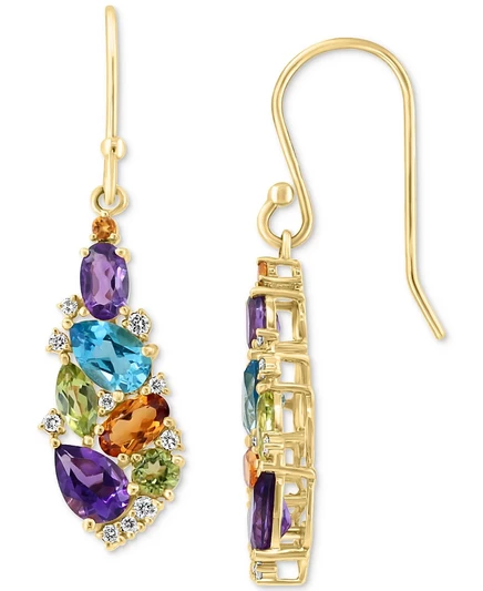 Серьги EFFY Collection Teardrop Cluster 14k, золотые