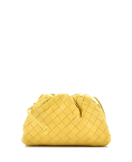 Женская сумка Pre-Owned Bottega Veneta Mini The Pouch, желтая