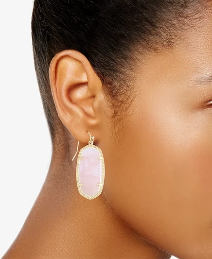 Серьги-капли Elle с позолотой 14 Карат от Kendra Scott rose quartz