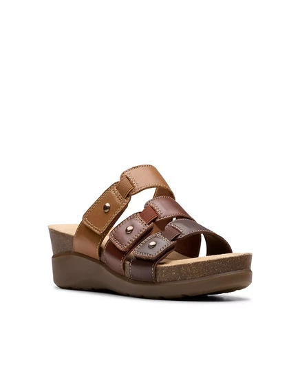  Коллекционные женские босоножки на танкетке Calenne Lily brown multi leather
