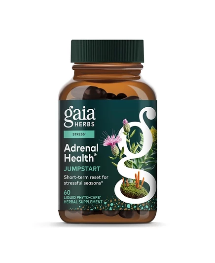 Gaia Herbs для улучшения работы надпочечников - Помогает поддерживать здоровый уровень энергии и стресса - 60 жидких фитокапсул (30 порций) без цвета
