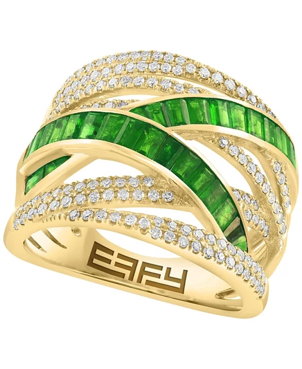 Кольцо EFFY Collection 14k золото с мультикамнями, зеленое