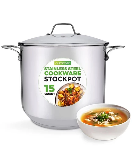 Кастрюля NutriChef из нержавеющей стали 14 л, серебристая