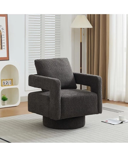 Streamdale Furniture 29.13" W Вращающееся акцентное кресло, Современное вращающееся кресло, темно-серое