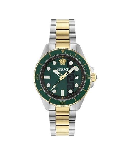 Мужские двухцветные часы-браслет Versace Greca Force, 42 мм, мульти