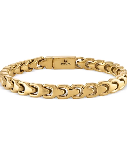 Мужской браслет Bulova Link из позолоченной нержавеющей стали gold