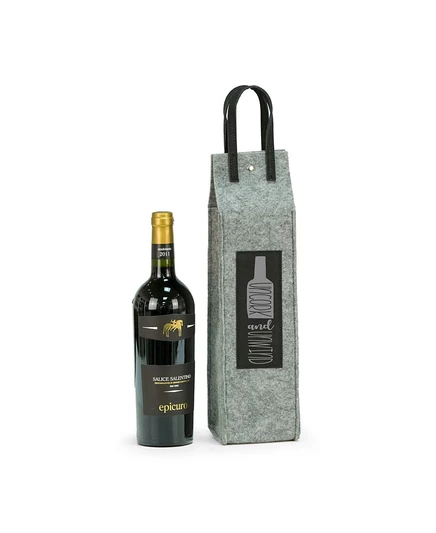 Сумка для вина Bey-Berk Uncork Unwind из фетра с декоративными элементами
