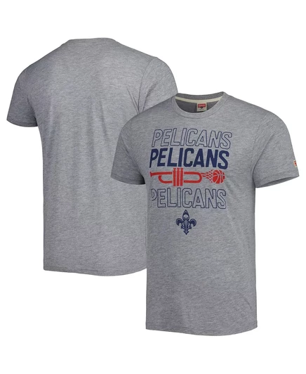 Мужская и женская футболка в честь Хизер Грей New Orleans Pelicans Hometown Hyper Local Tri-Blend, выполненная из трех материалов. heather gray