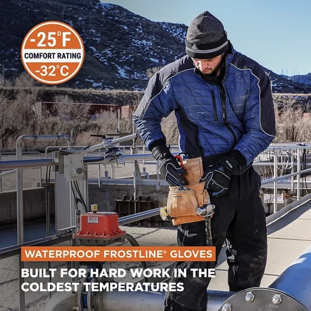 Мужские перчатки RefrigiWear Frostline непромокаемые, черные
