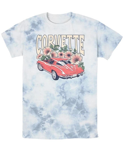 Мужская футболка general motors corvette flowers, белая