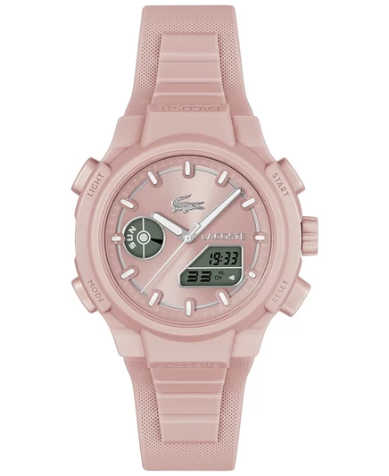 Женские часы Lacoste LC33 с розовым силиконовым ремешком, 40 мм, розовые