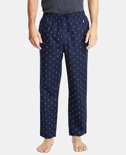 Мужские пижамные штаны Nautica из хлопка с якорями, синие