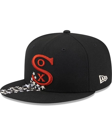 Мужская приталенная шляпа New Era Black Chicago White Sox Meteor 59 размера 